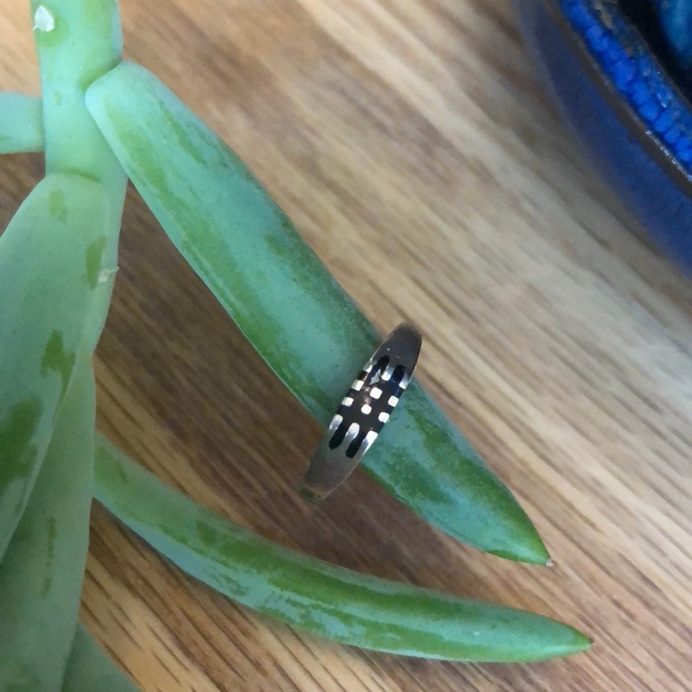 Black and silver fashion ring